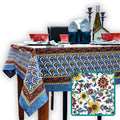 Riviera Series Floral Cotton Tablecloth — Capri Cobalt