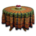 Mayura Peacock Floral Round Tablecloth — Topaz