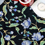 The Affluent Floral French Country Tablecloth Round, Power Black