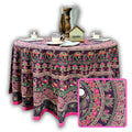 Meridian Mandala Cotton Tablecloth Round — Rose Meadow - Sweet Us