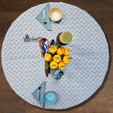 Floral Vine Tablecloth Square, Round, Collection White Blue Green Gold Red