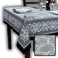 The Amore French Country Cotton Floral Tablecloth Square, Ebony Fern - Sweet Us