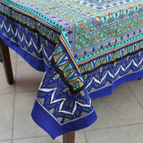 Floral Mandala Cotton Tablecloth Blue Green Beach Sheet Round Square - Sweet Us