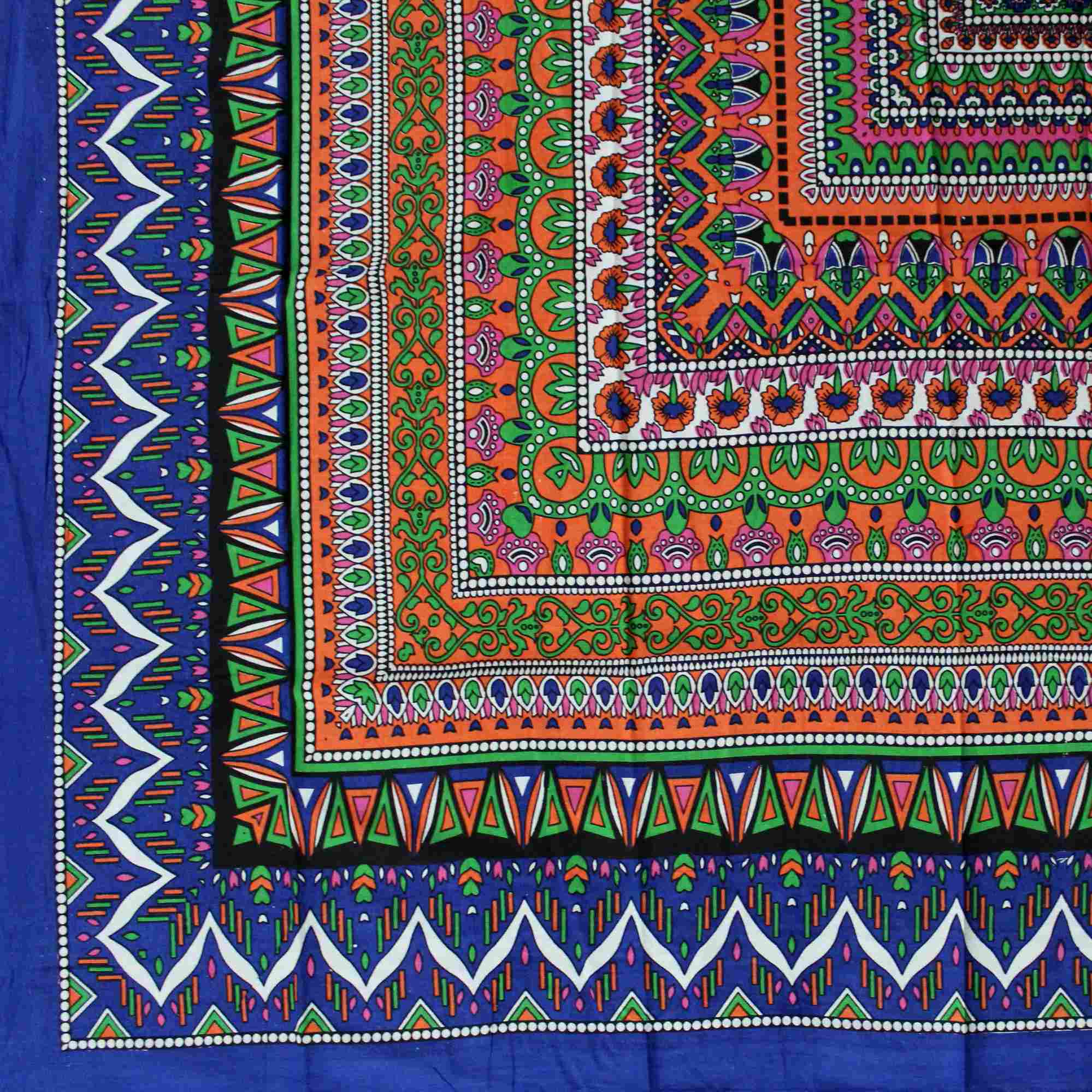 Floral Mandala Cotton Tablecloth Blue Green Beach Sheet Round Square - Sweet Us