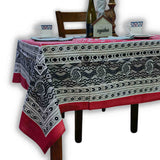 Calla Paisley Floral Cotton Tablecloth Rectangle, Venetian Blush