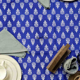 Calla Paisley Floral Cotton Tablecloth Rectangle, Blue Coast