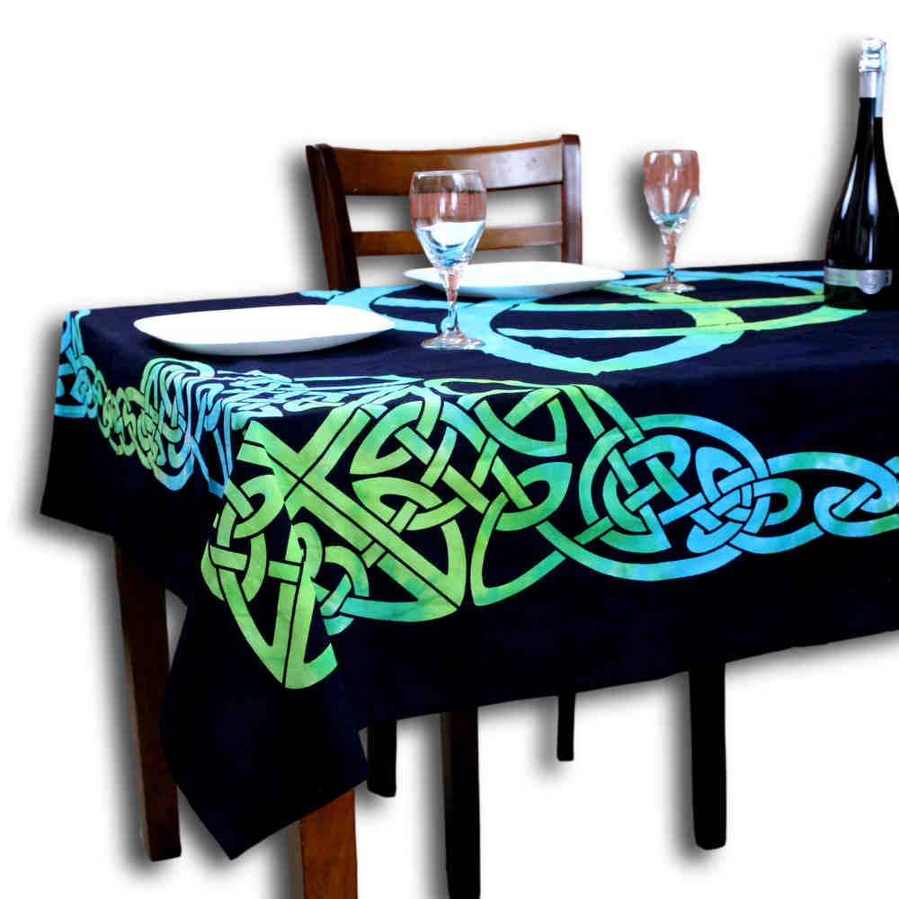 Celtic Triquetra Cotton Tablecloth — Ocean Trinity - Sweet Us