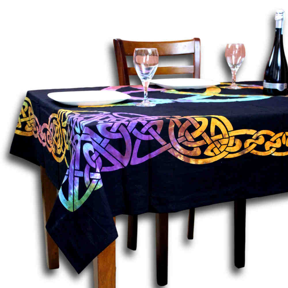 Celtic Triquetra Cotton Tablecloth — Aurora Trinity - Sweet Us
