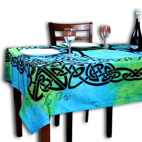 Celtic Tree of Life Cotton Tablecloth — Ocean Knotwork - Sweet Us