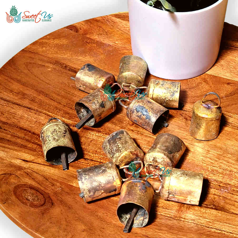 Rustic Straight Tin Bells — 1.5" — Set of 12