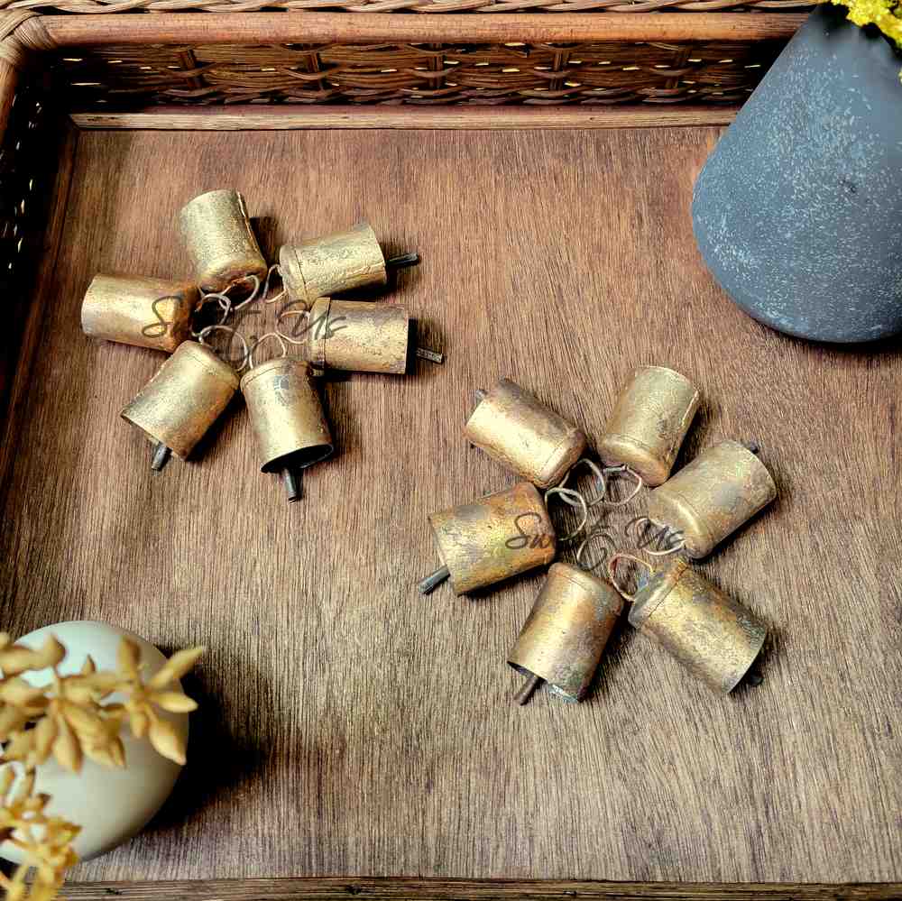 Rustic Straight Tin Bells — 2" — Set of 12