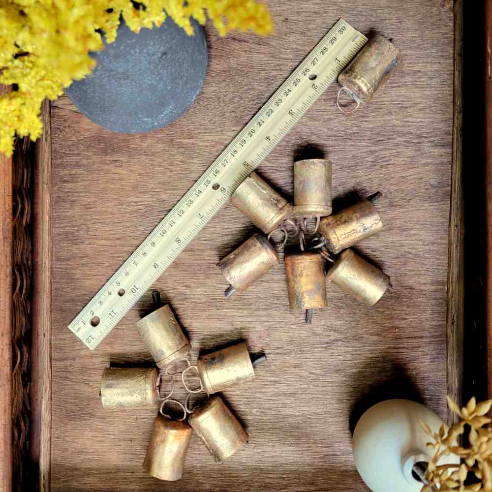 Rustic Straight Tin Bells — 2" — Set of 12