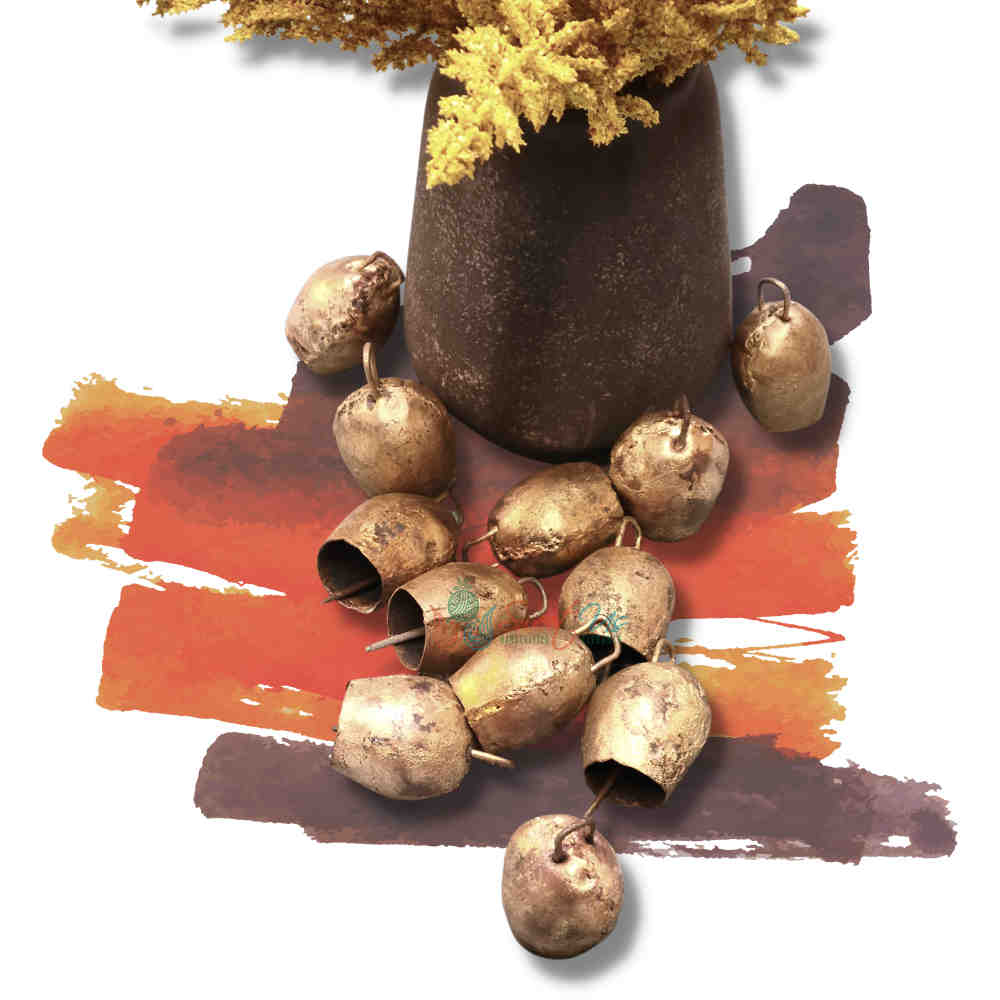 Rustic Mongolian Tin Bells — 2" — Set of 12
