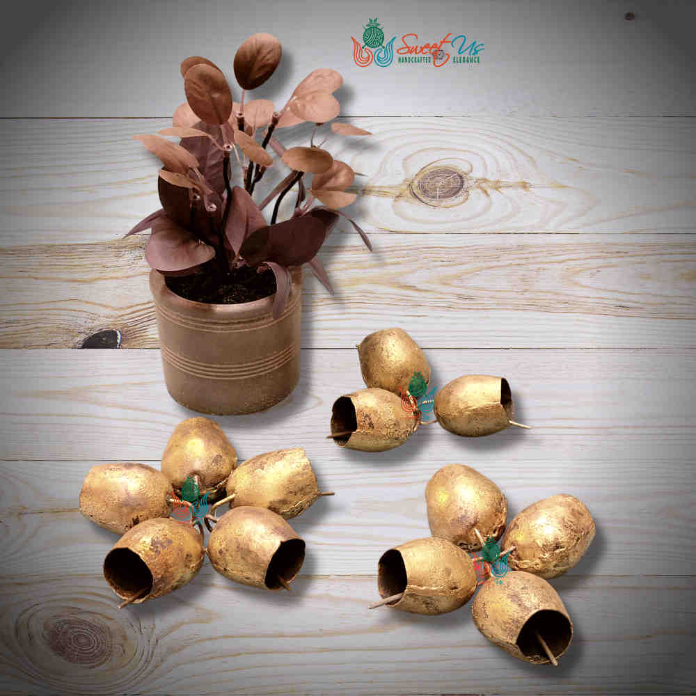 Rustic Mongolian Tin Bells — 2" — Set of 12