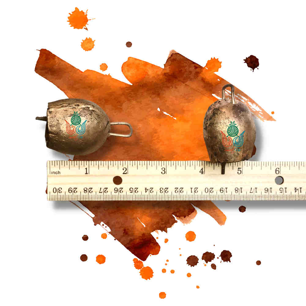 Rustic Mongolian Tin Bells — 2" — Set of 12