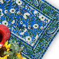 Royal Paisley Floral Block Print Placemat, Ocean Blue - Sweet Us