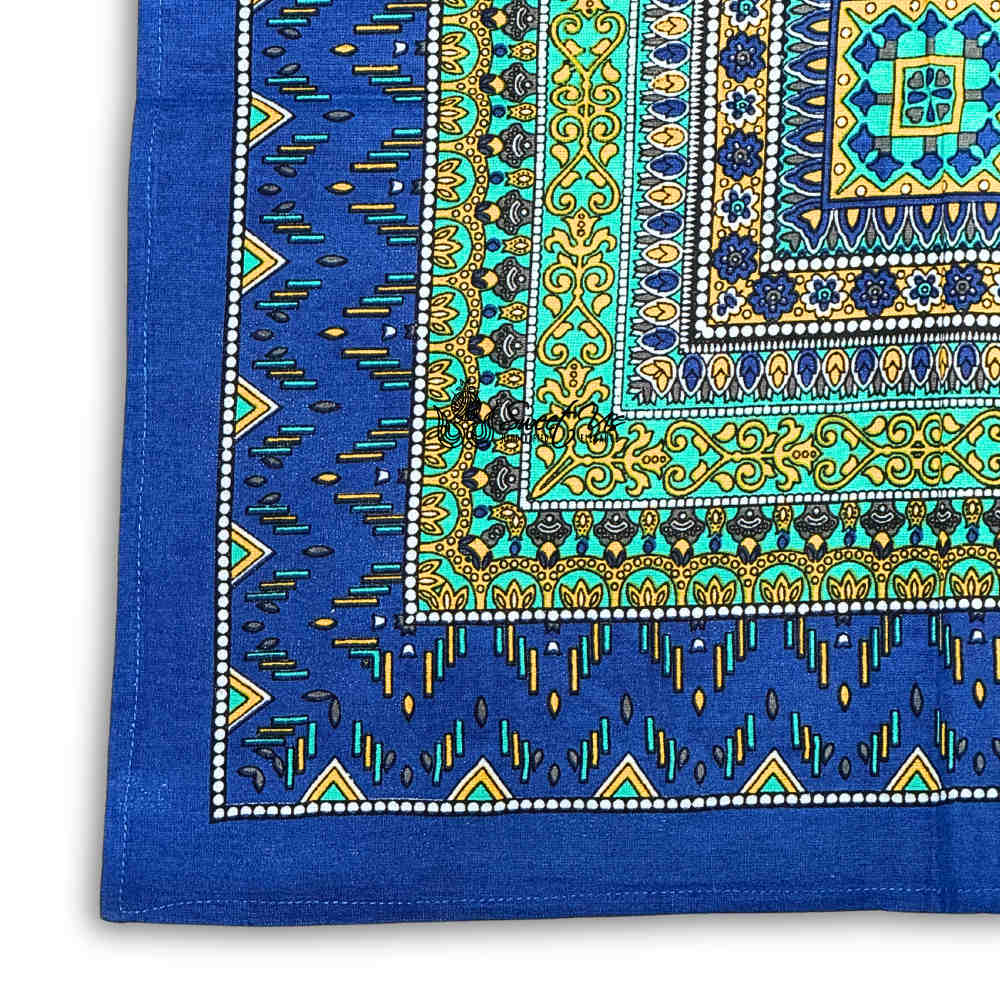 Sapphire Spectrum Geometric Print Set of Four Dinner Napkins, Turquoise Fusion