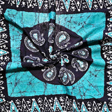 Paisley Oasis Cotton Batik Print Summer Floral Scarf for Women, Sea Breeze