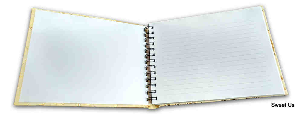 Handcrafted Recycled Paper Floral Book, Journal, Wedding Book, Photo Album Beige