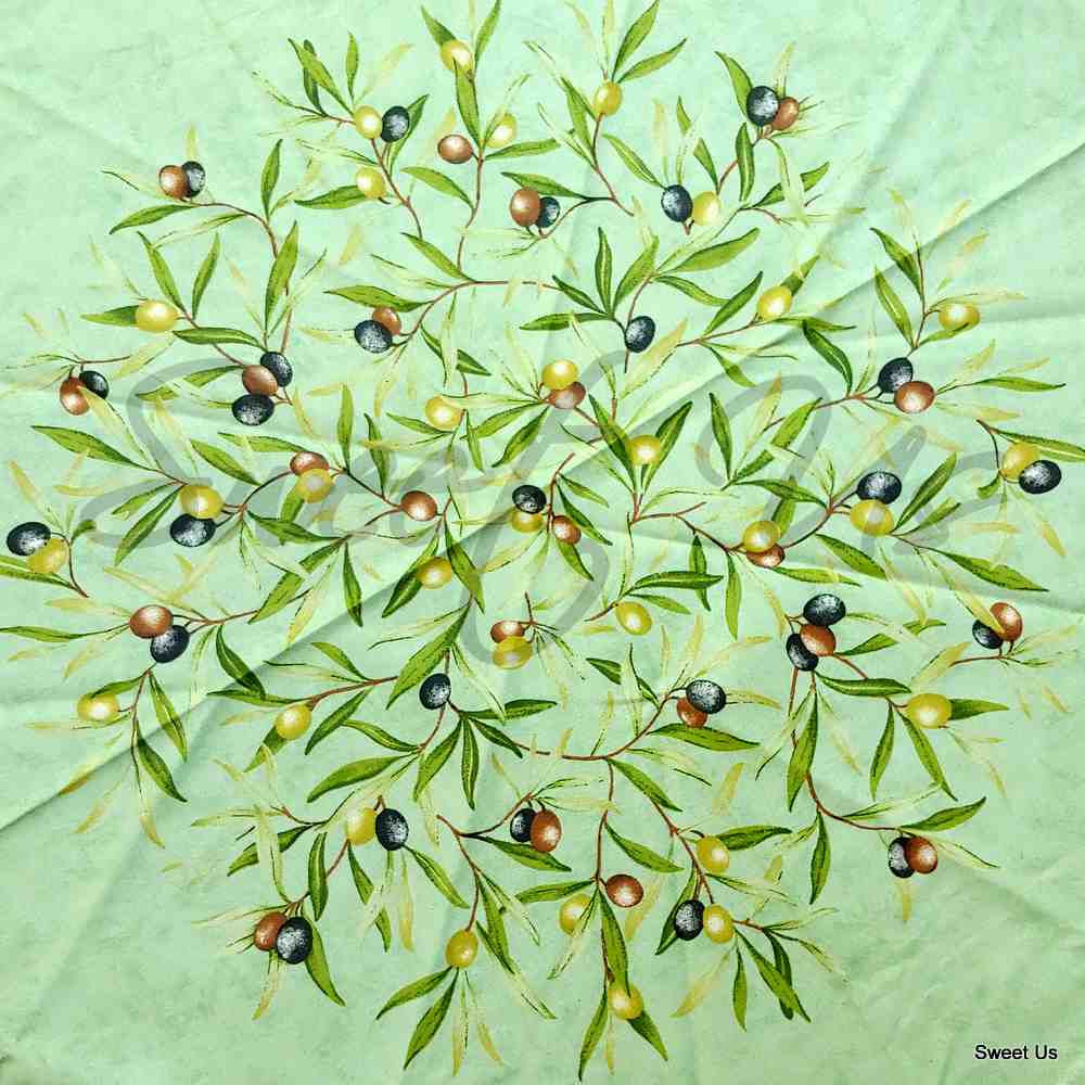 Wipeable Tablecloth Round Spillproof French Acrylic Coated Clos De Oliviers