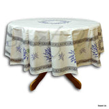 Wipeable Tablecloth French Provencal Acrylic Coated Cotton Lavender Yellow Ecru