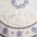 Wipeable Tablecloth French Provencal Acrylic Coated Cotton Lavender Yellow Ecru