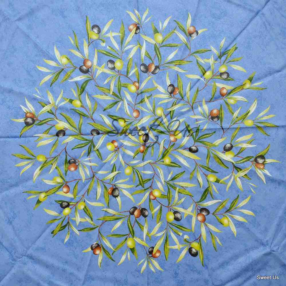 Wipeable Tablecloth Round Spillproof French Acrylic Coated Clos De Oliviers