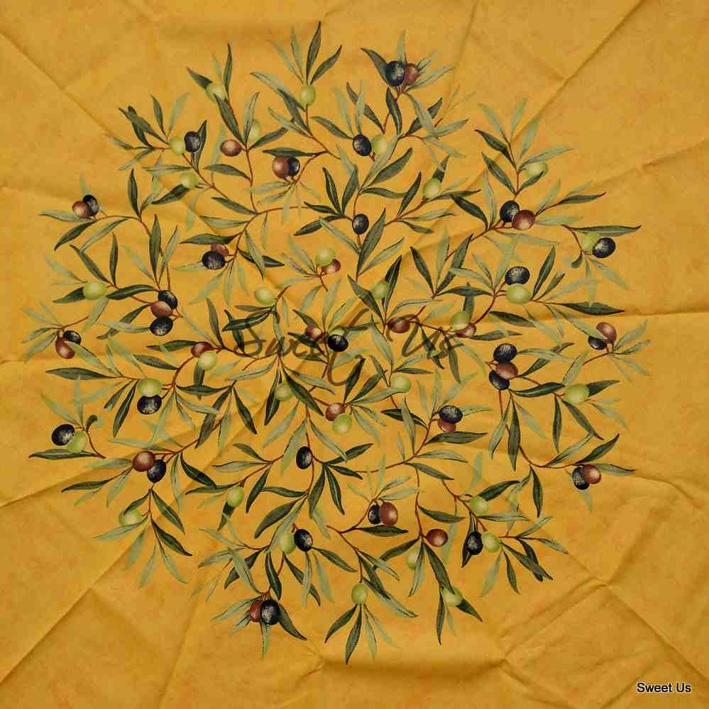 Wipeable Tablecloth Round Spillproof French Acrylic Coated Clos De Oliviers