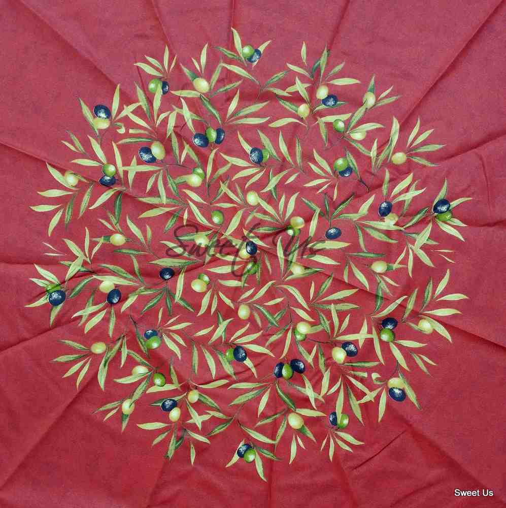 Wipeable Tablecloth Round Spillproof French Acrylic Coated Clos De Oliviers