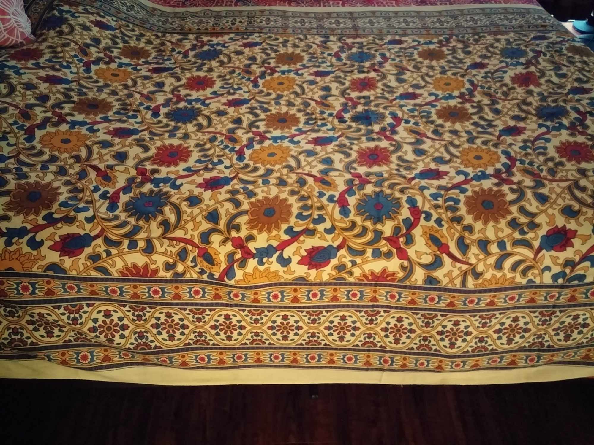 CLEARANCE Handmade 100% Cotton Sunflower Tapestry Bedspread Tablecloth Twin Lemon Yellow - Sweet Us