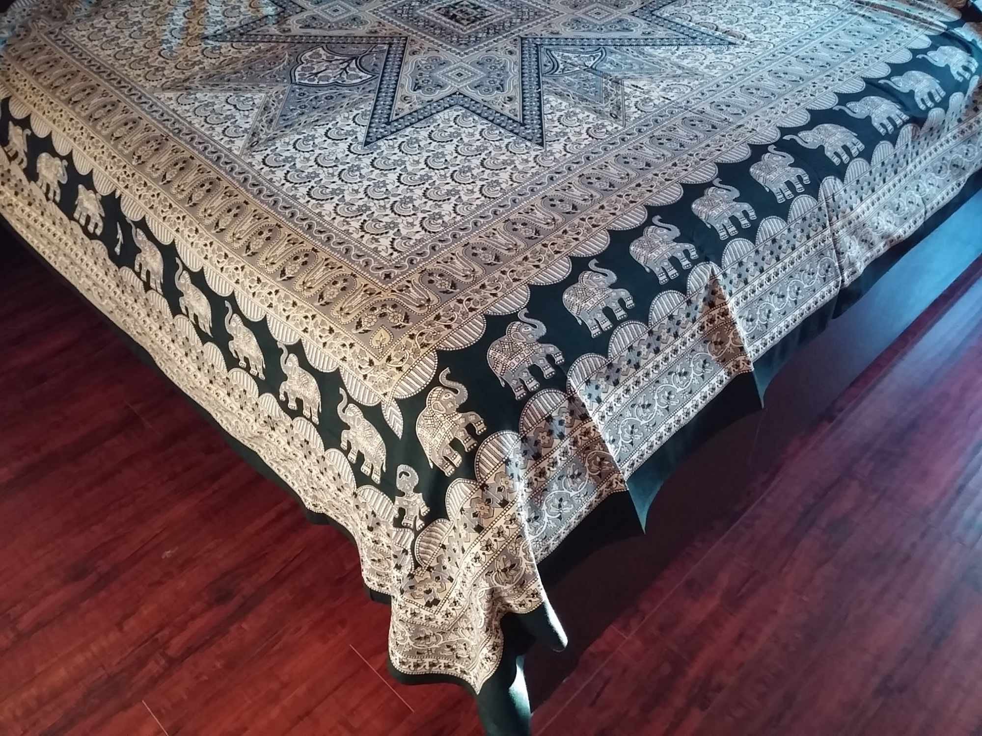 Cotton Elephant Mandala Tapestry Wall Hanging Tablecloth Bedspread Full - Sweet Us