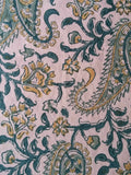 Floral Block Print Cotton Round Tablecloth Rectangle 60x90 Green Yellow Sq Linen - Sweet Us