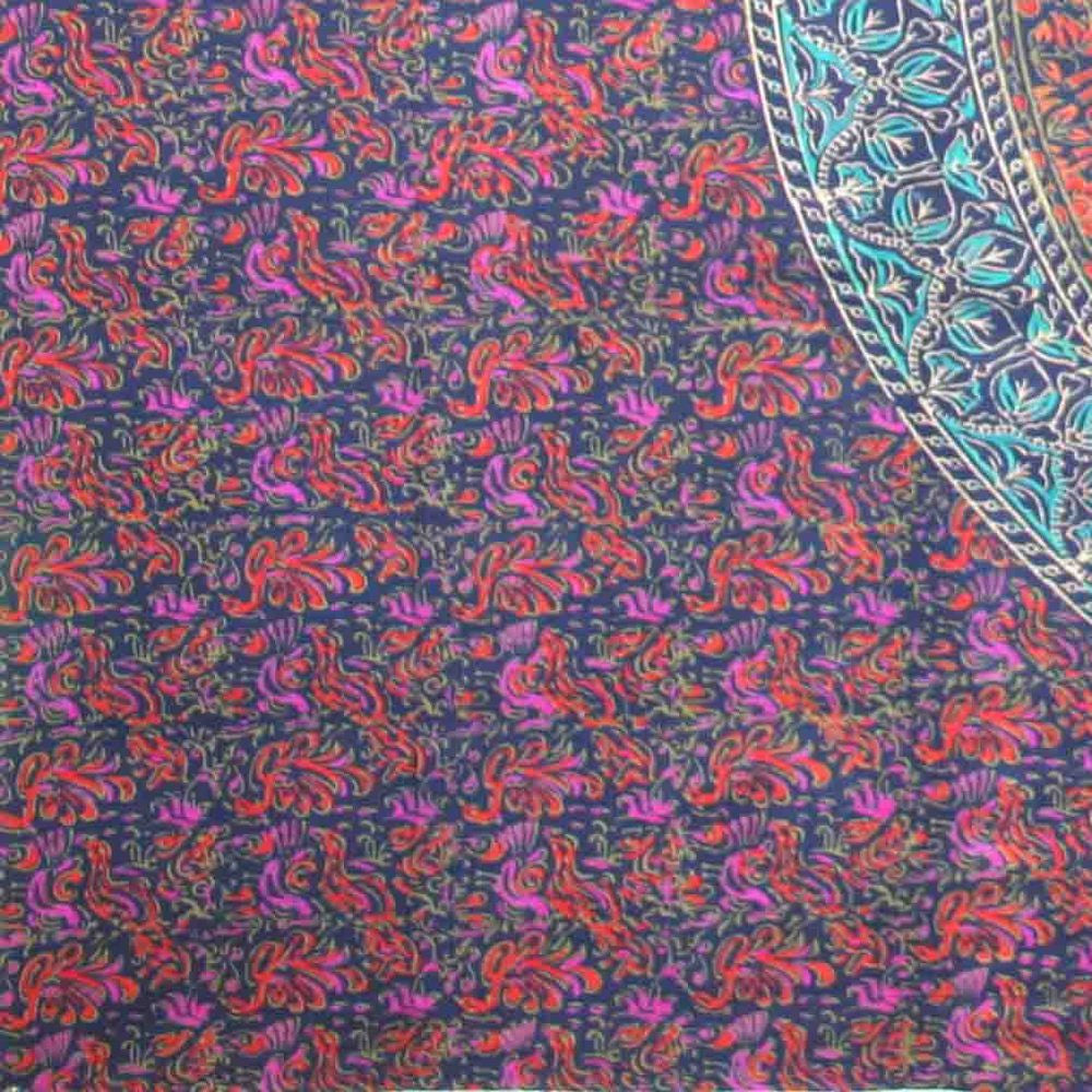 Handmade 100% Cotton Sanganer Mandala Tapestry Spread Queen 108x108 Blue - Sweet Us
