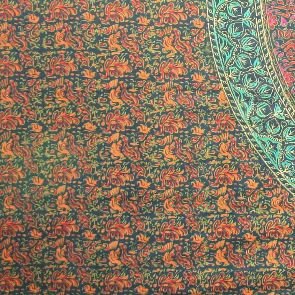 Handmade 100% Cotton Sanganer Mandala Tapestry Spread Queen 108x108 Green - Sweet Us