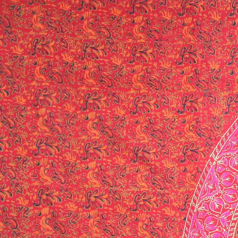 Clearance Sale Handmade 100% Cotton Sanganer Mandala Tapestry Spread Queen 108x108 Red - Sweet Us