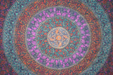 Handmade 100% Cotton Sanganer Mandala Tapestry Spread Queen 108x108 Blue - Sweet Us