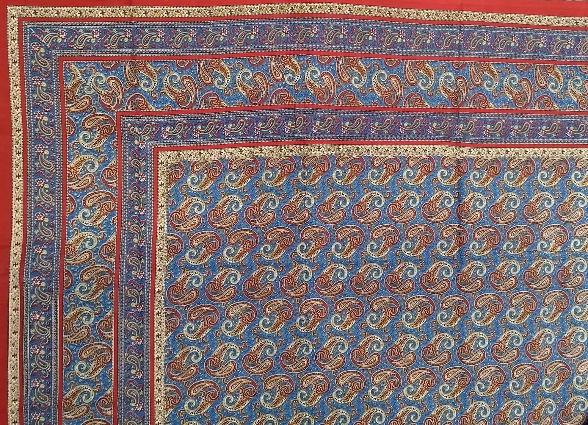 Handmade Paisley Print 100% Cotton Tapestry Tablecloth Bedspread Beach Sheet Twin 70"x106" & Full 88"x106" - Sweet Us