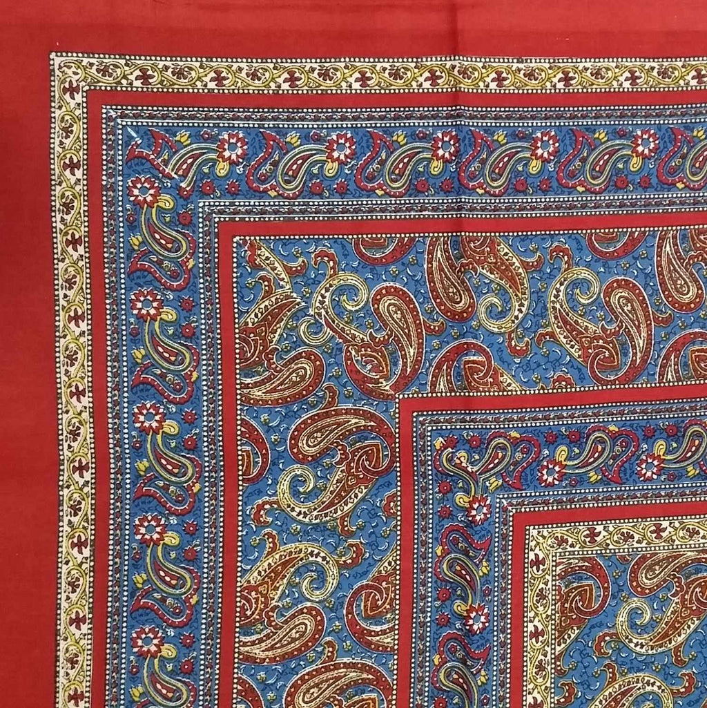 Handmade Paisley Print 100% Cotton Tapestry Tablecloth Bedspread Beach Sheet Twin 70"x106" & Full 88"x106" - Sweet Us