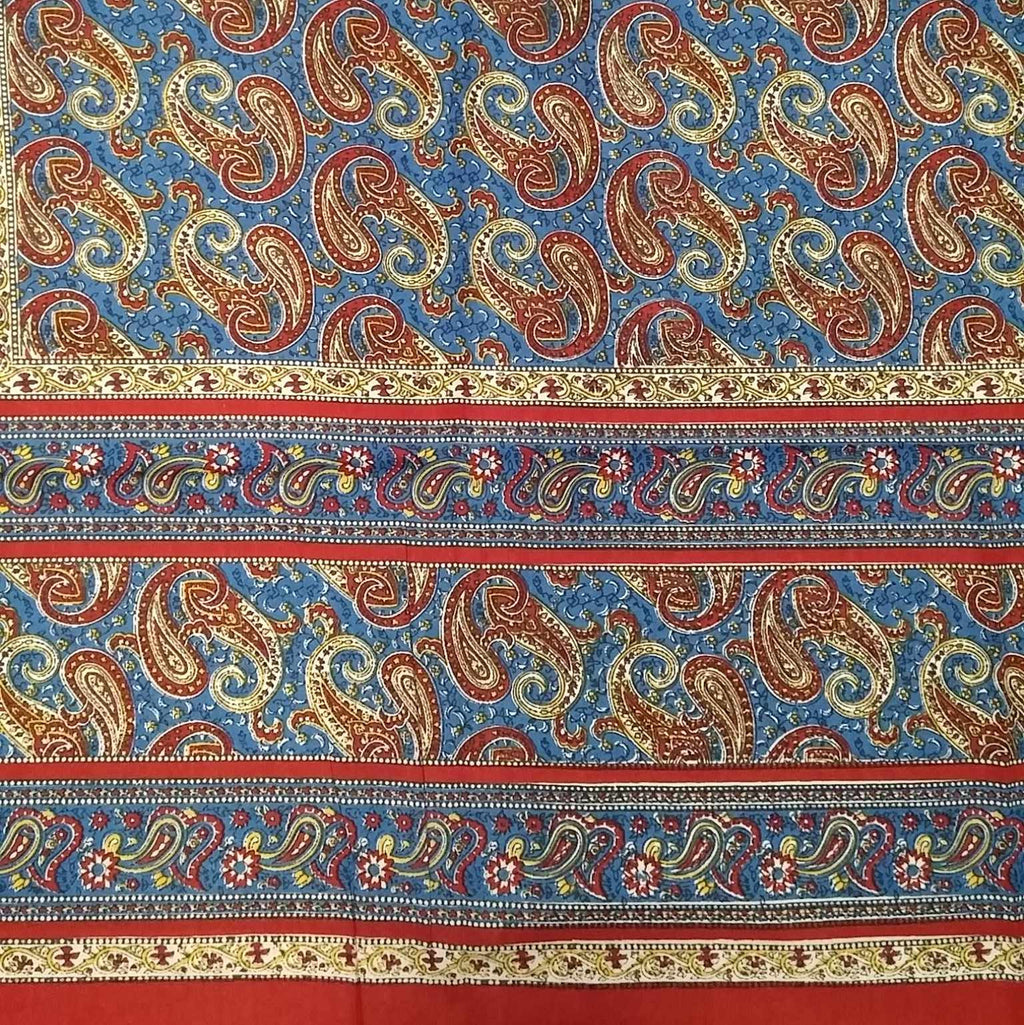 Handmade Paisley Print 100% Cotton Tapestry Tablecloth Bedspread Beach Sheet Twin 70"x106" & Full 88"x106" - Sweet Us