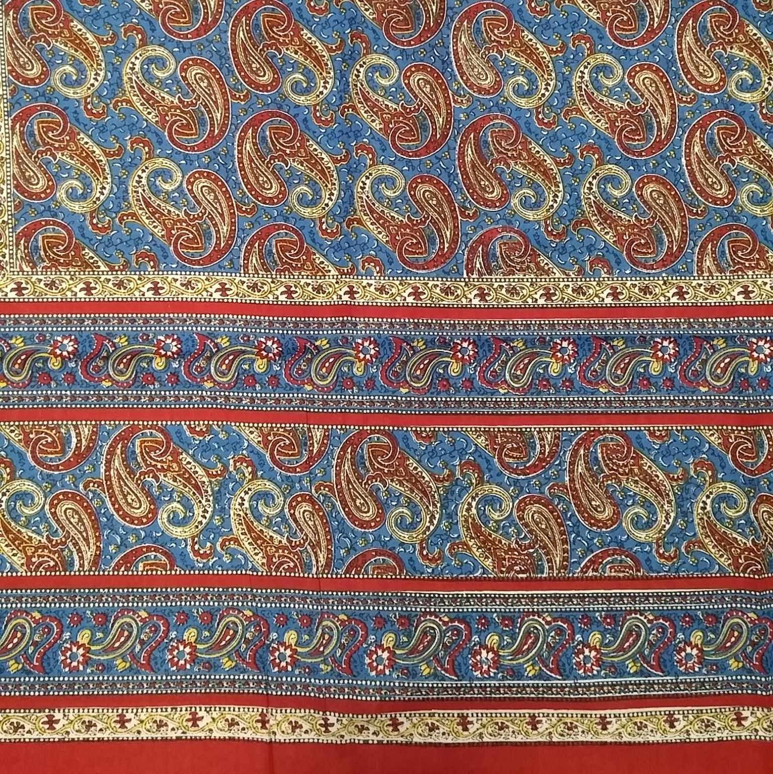 Handmade Paisley Print 100% Cotton Tapestry Tablecloth Bedspread Beach Sheet Twin 70"x106" & Full 88"x106" - Sweet Us