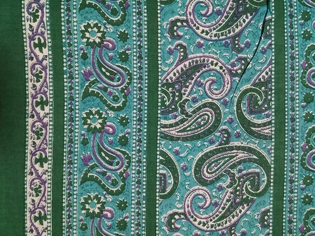Handmade Paisley Print Cotton Tapestry Beach Sheet Bedspread Coverlet Full 88"x106" Green - Sweet Us