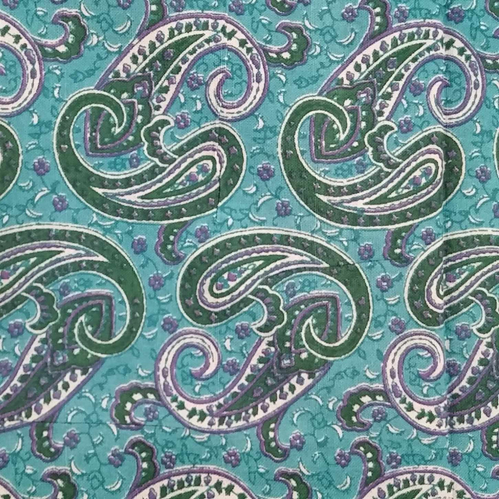 Handmade Paisley Print Cotton Tapestry Beach Sheet Bedspread Coverlet Full 88"x106" Green - Sweet Us
