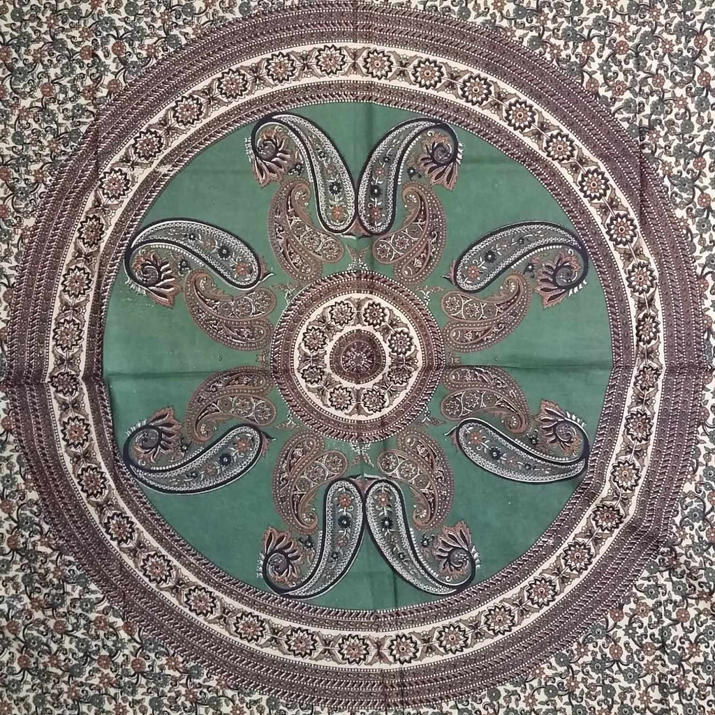 Handmade Cotton Paisley Mandala Tapestry Tablecloth Spread Full with Fringes - Sweet Us