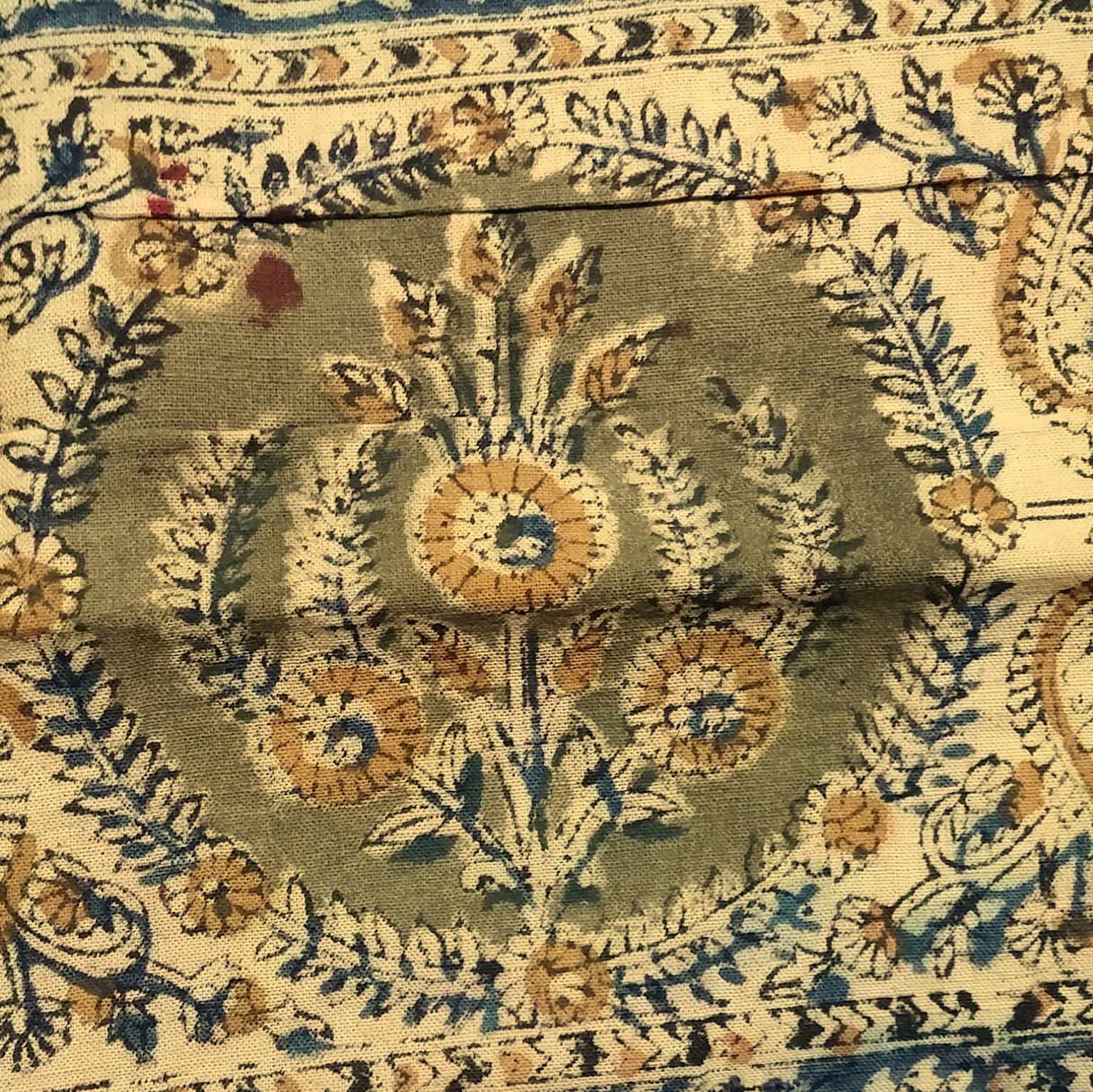 Veggie Dye Hand Block Print Cotton Tapestry Spread Throw 88"x108" Earthy Red - Sweet Us