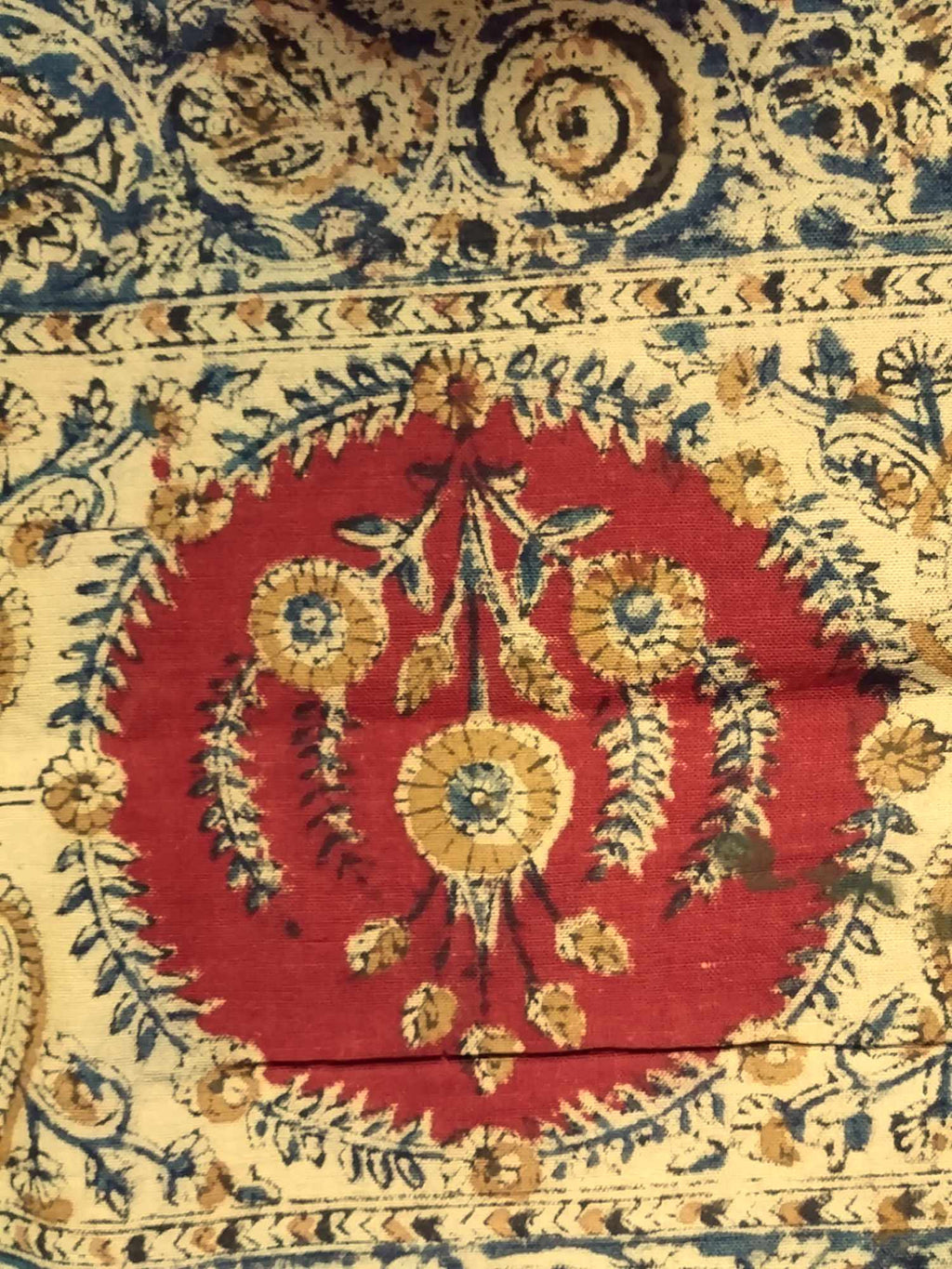 Veggie Dye Hand Block Print Cotton Tapestry Spread Throw 88"x108" Earthy Red - Sweet Us