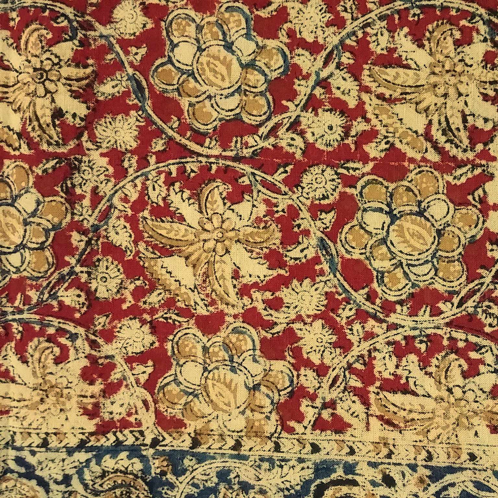 Veggie Dye Hand Block Print Cotton Tapestry Spread Throw 88"x108" Earthy Red - Sweet Us