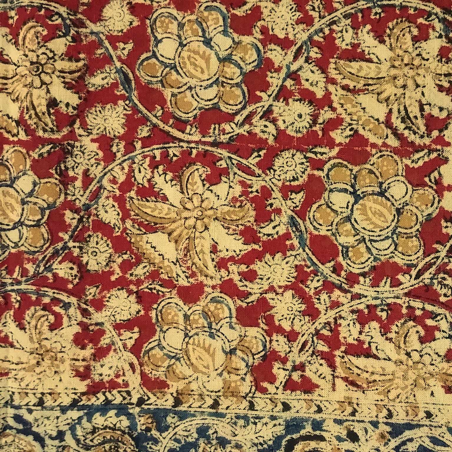 Veggie Dye Hand Block Print Cotton Tapestry Spread Throw 88"x108" Earthy Red - Sweet Us