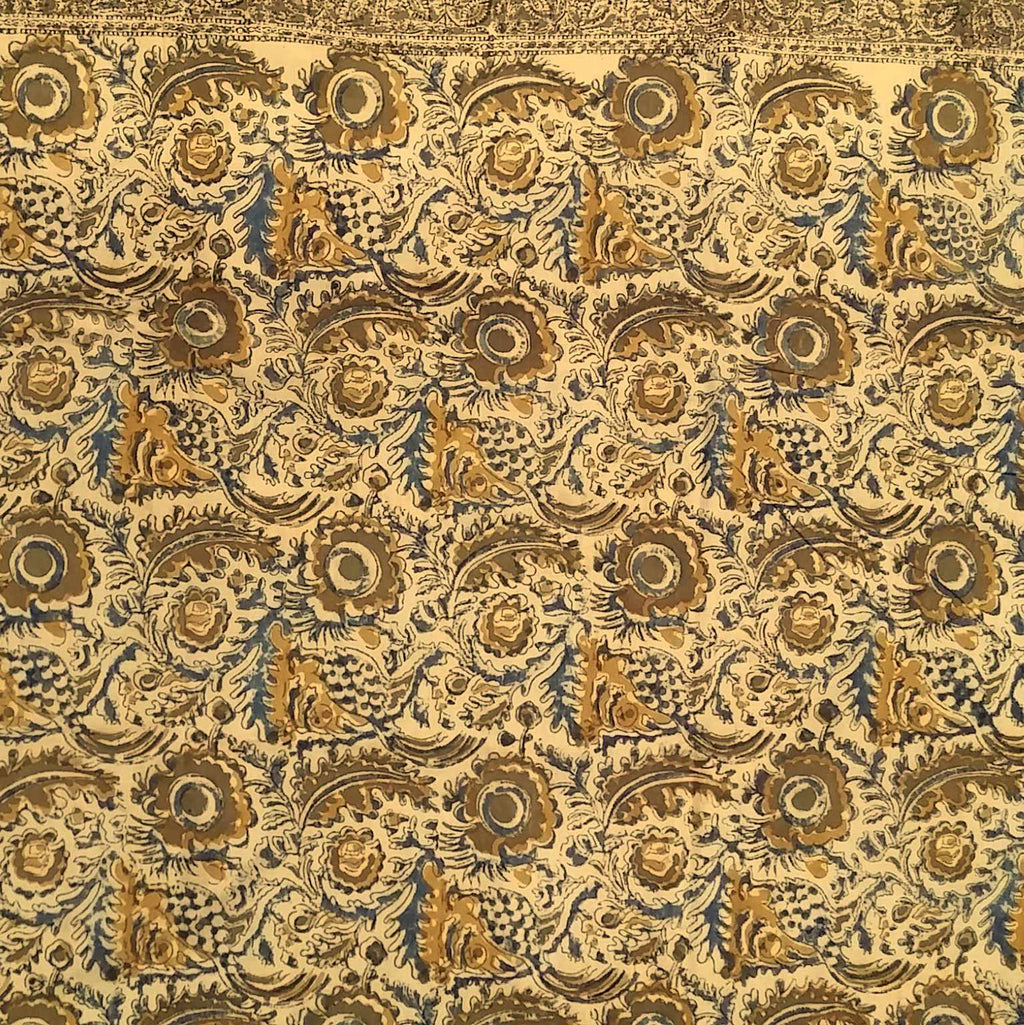 Veggie Dye Hand Block Print Cotton Tapestry Spread Throw 88"x108" Olive Green - Sweet Us