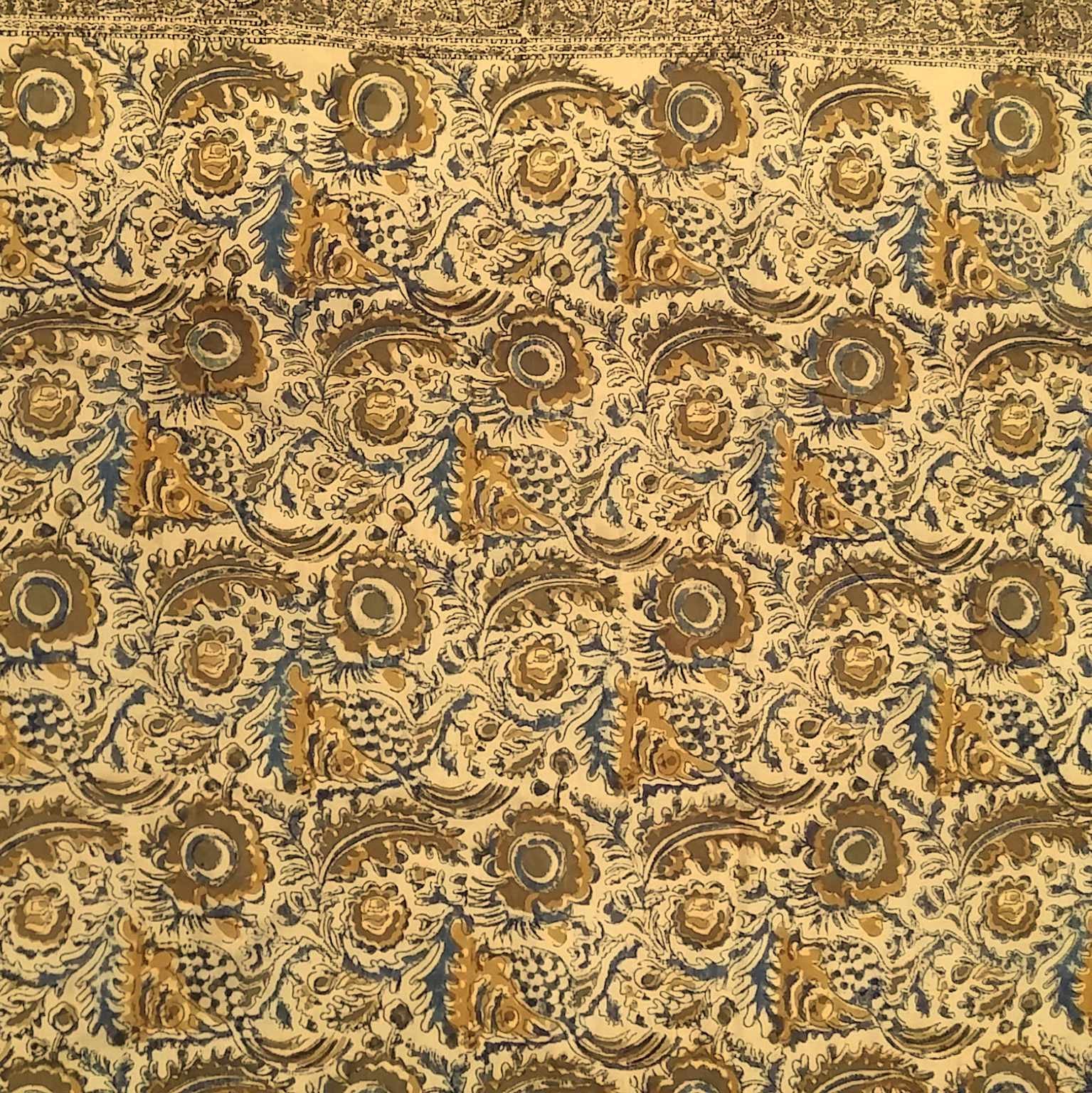 Veggie Dye Hand Block Print Cotton Tapestry Spread Throw 88"x108" Olive Green - Sweet Us