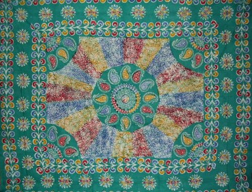 Handmade Cotton Snowflake Batik Paisley Mandala Tapestry Tablecloth Spread Twin - Sweet Us